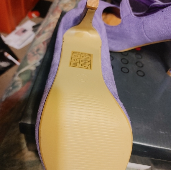 Ladies Lilac Suede High Heels Shoes New - Picture 6 of 14